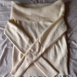 Cream off shoulder super soft sweater
